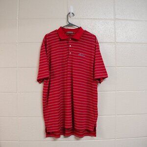 Peter Millar Summer Comfort Sea Island Polo Shirt Mens XL Red/Blue/White Striped